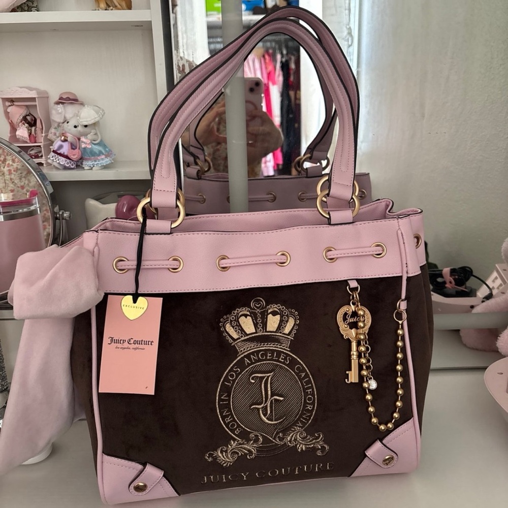 Juicy Couture Pink and Brown Tote Bag